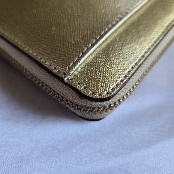 Kate Spade Gold Zip-Around Wallet - Picture 4 of 14